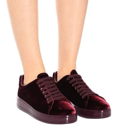 prada velvet sneakers|prada lane sneakers.